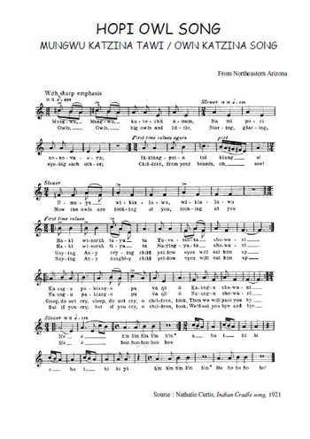Hopi owl song - Mungwu Katzina Tawi - Owl Katzina song